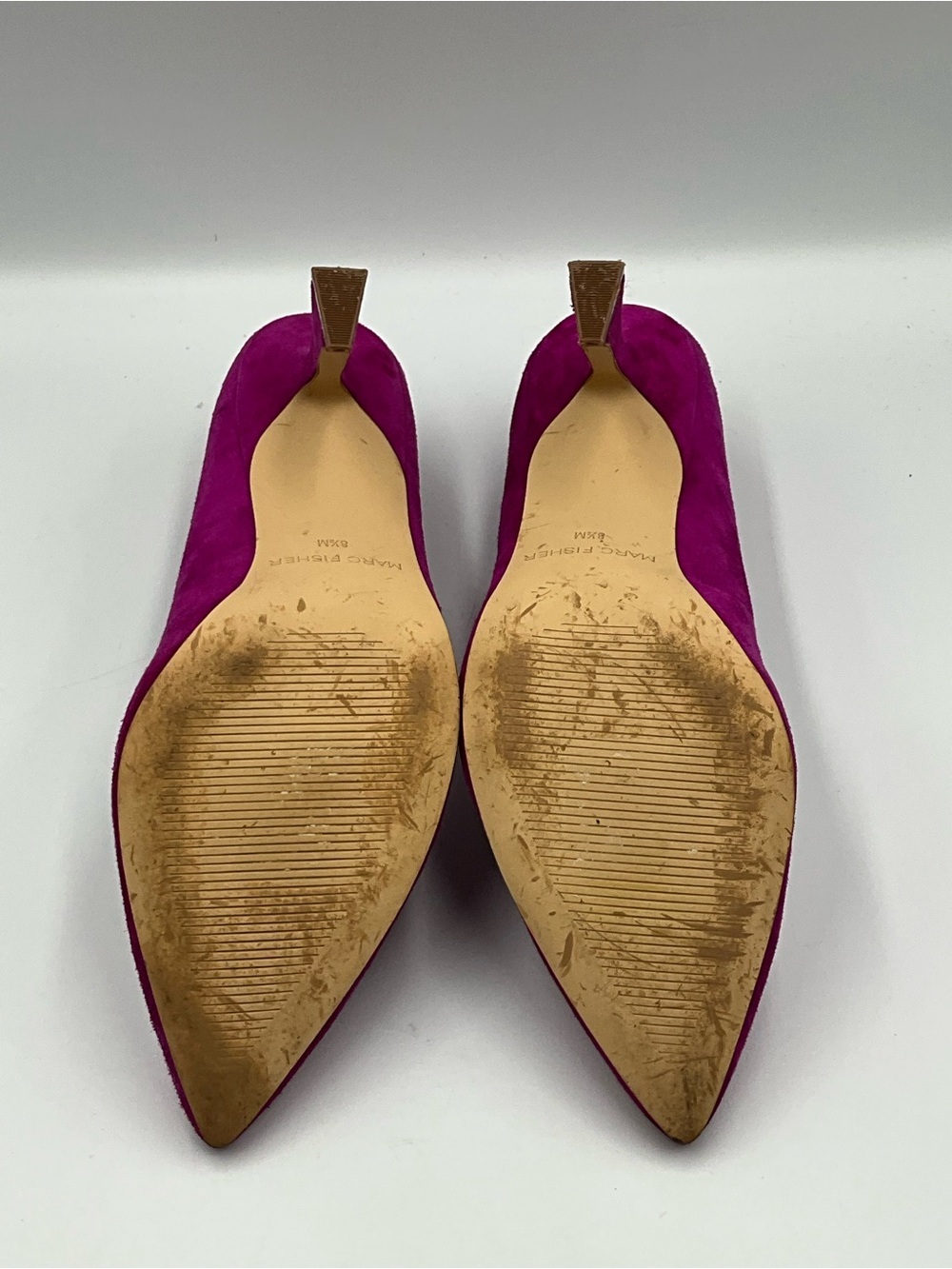 Marc Fisher Pumps Size 8.5 Pink Fuchsia Suede Pointed-Toe Pumps Stylish Heels - Picture 6 of 7